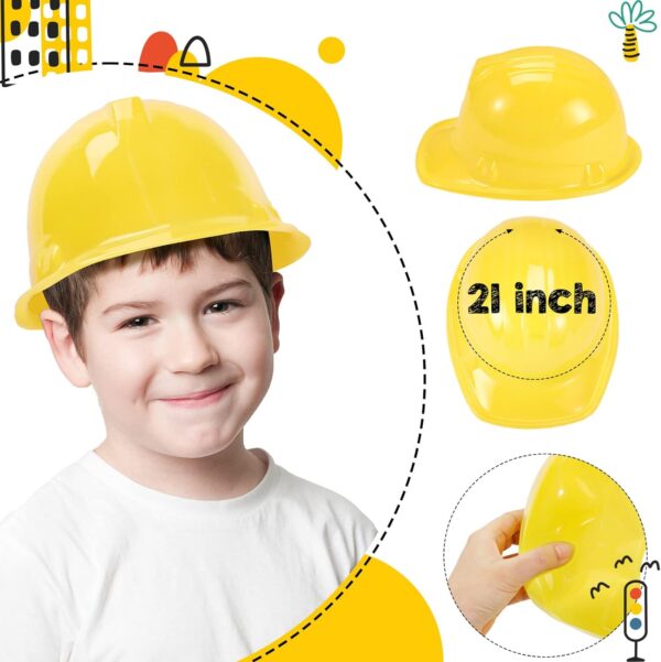 48 Pieces Kids Construction Worker Costume Includes 24 Pcs Construction Hats and 24 Pcs Construction Vests for Kids Birthday Party Halloween Construction Worker Costume Favor Decoration - Image 3