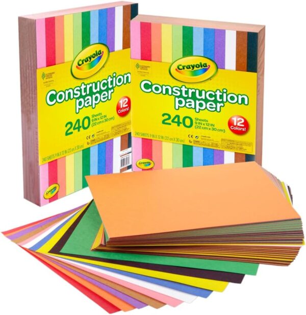 Crayola Construction Paper - 480ct (2pck), Bulk School Supplies For Kids, Classroom Supplies, Art Paper for Arts & Crafts - Image 2