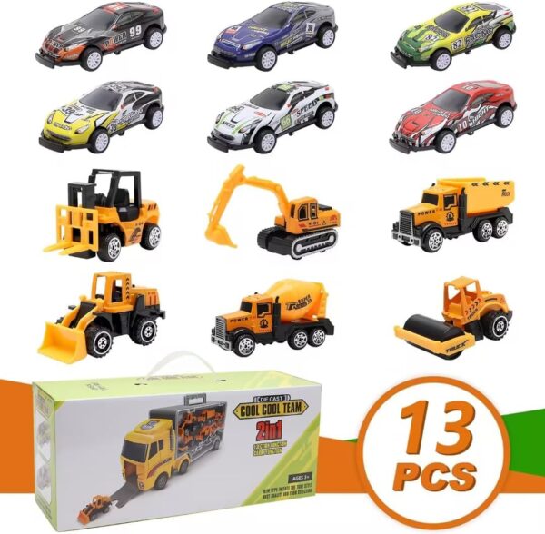 Toys for Boys,13 Pcs Engineering Die-cast Construction Car Toddler Toys for 3 Year Old Boys Vehicles Gifts Kids Toys for Age 3 4 5 6 7 Year Old Boys - Image 7