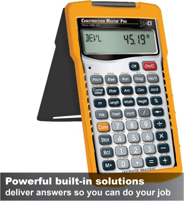 Calculated Industries 4065 Construction Master Pro Advanced Construction Math Feet-inch-Fraction Calculator for Contractors, Estimators, Builders, Framers, Remodelers, Renovators and Carpenters - Image 3