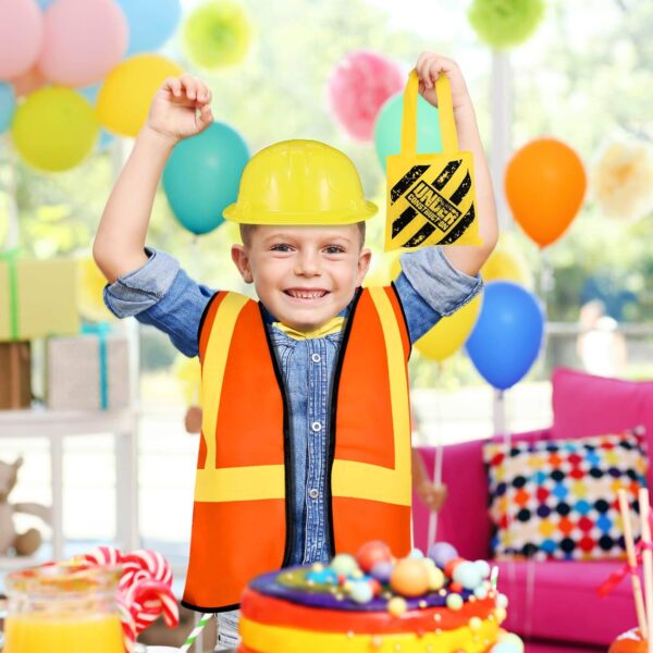 24 Pcs Construction Dress up Supplies Kids Costume Including Tote Bag Vest Construction Hat for Kids Age 3-8 - Image 5