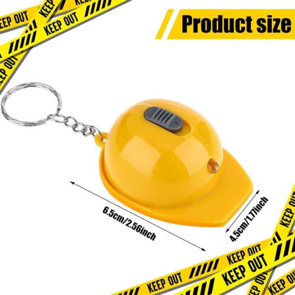 Bonuci 12 Pcs Construction Party Favors Mini Flashlight Keychain Miniature Construction Helmet Flashlight Small Safety Hat Keychain for Kids Construction Themed Birthday Party Gifts Prizes Supplies - Image 2