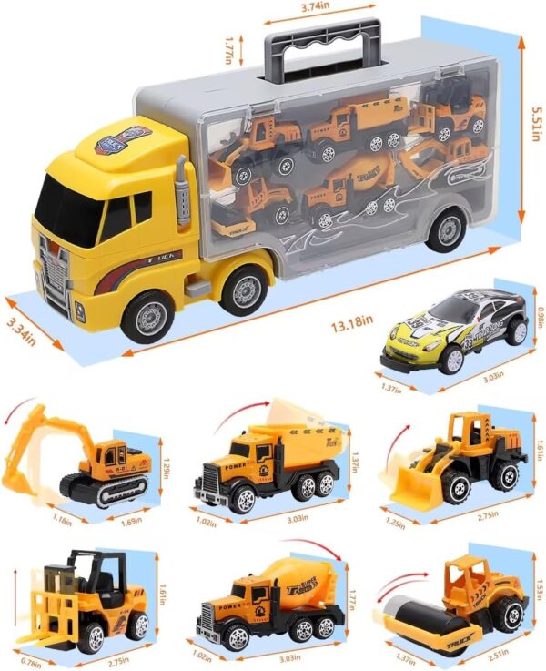 Toys for Boys,13 Pcs Engineering Die-cast Construction Car Toddler Toys for 3 Year Old Boys Vehicles Gifts Kids Toys for Age 3 4 5 6 7 Year Old Boys - Image 6