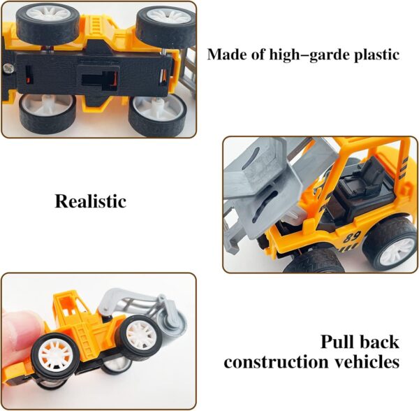 24PCS Mini Construction Vehicles,Play Figure Vehicles,Pull Back Engineering Vehicles,Toy Figure Construction Vehicles,Small Construction Toys for Birthday Party Favors,Gifts - Image 3