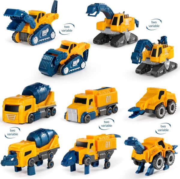 MIEBELY Toddler Robot Construction Vehicles Set – 5Pcs Transforming Robots for Kids - Magnetic Toys with Durable Connectors – Easy DIY Assembly Function – 5-in-1 Educational STEM Toys - Image 2