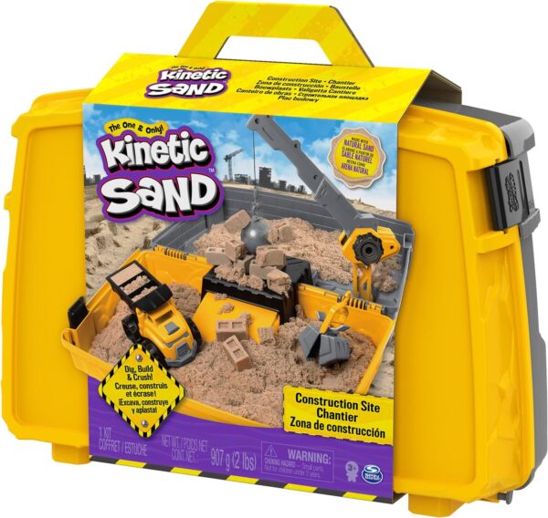 Kinetic Sand, Construction Site Folding Sandbox with Toy Truck and 2lbs of Play Sand, Sensory Toys for Kids Ages 3 and up - Image 9