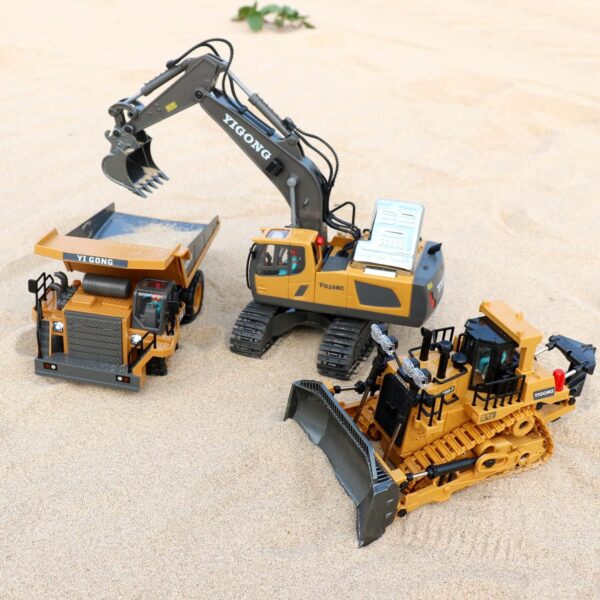 Dwi Dowellin Rc Bulldozer Toys for Boys,Construction Remote Control Bulldozer with Metal bulldozing Shovel Lights/Sounds for Kids Boys - Image 5