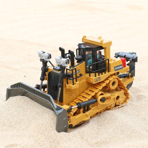 Dwi Dowellin Rc Bulldozer Toys for Boys,Construction Remote Control Bulldozer with Metal bulldozing Shovel Lights/Sounds for Kids Boys - Image 3