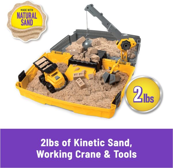 Kinetic Sand, Construction Site Folding Sandbox with Toy Truck and 2lbs of Play Sand, Sensory Toys for Kids Ages 3 and up - Image 2