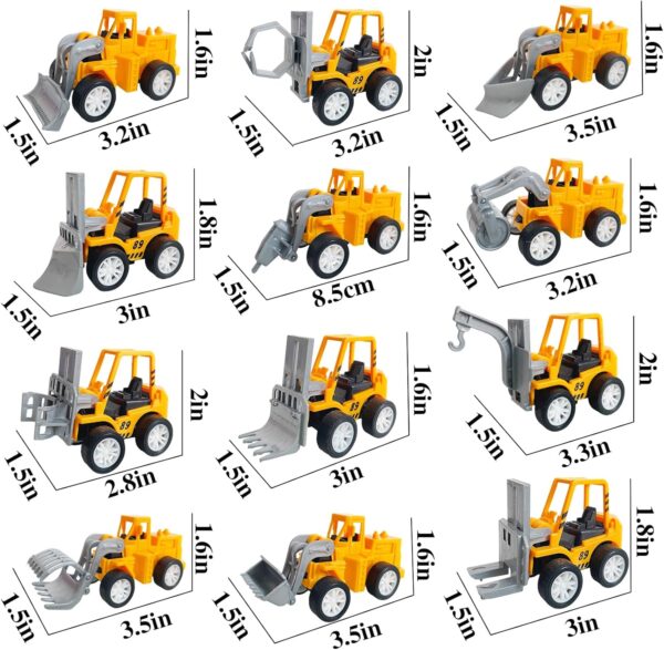 24PCS Mini Construction Vehicles,Play Figure Vehicles,Pull Back Engineering Vehicles,Toy Figure Construction Vehicles,Small Construction Toys for Birthday Party Favors,Gifts - Image 2