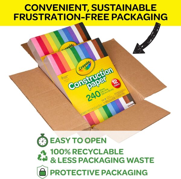 Crayola Construction Paper - 480ct (2pck), Bulk School Supplies For Kids, Classroom Supplies, Art Paper for Arts & Crafts - Image 5