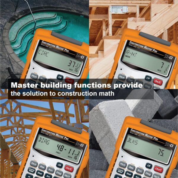 Calculated Industries 4065 Construction Master Pro Advanced Construction Math Feet-inch-Fraction Calculator for Contractors, Estimators, Builders, Framers, Remodelers, Renovators and Carpenters - Image 8