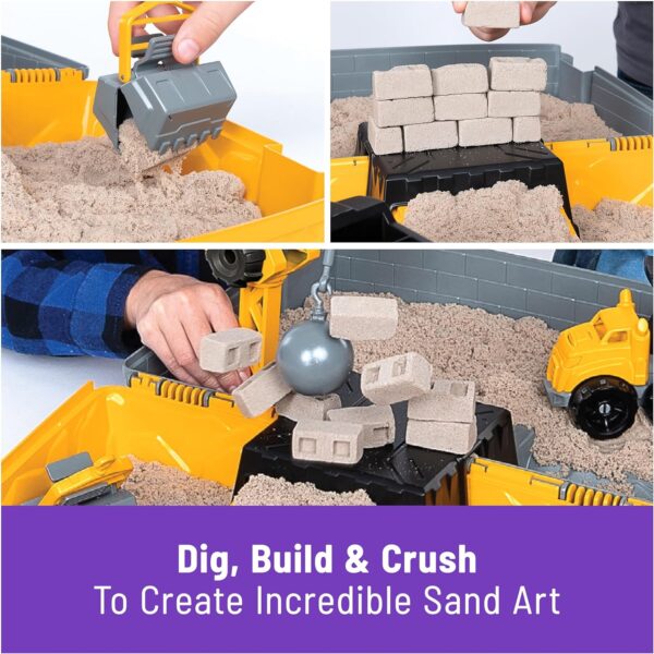 Kinetic Sand, Construction Site Folding Sandbox with Toy Truck and 2lbs of Play Sand, Sensory Toys for Kids Ages 3 and up - Image 3